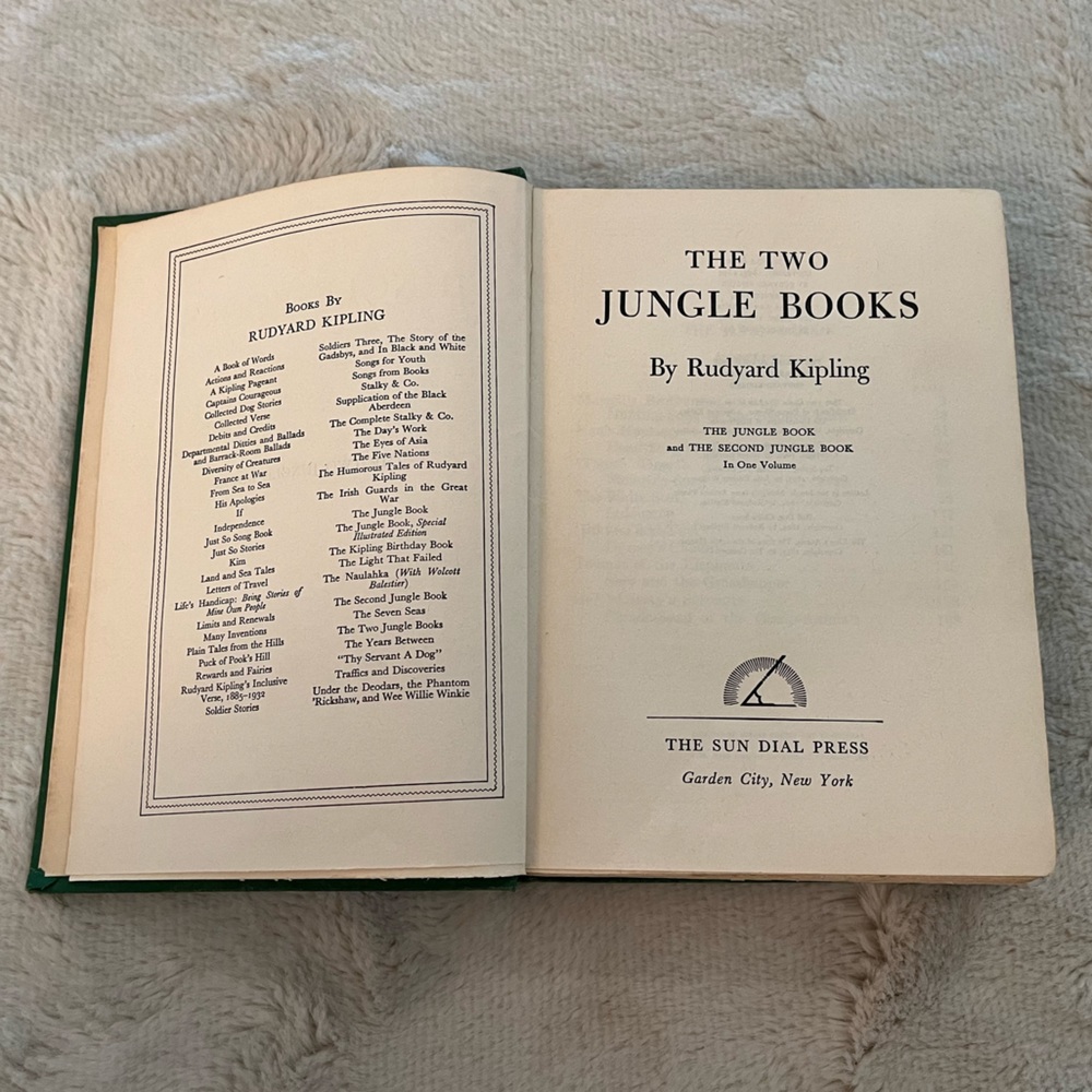 📖 The Two Jungle Books By Rudyard Kipling 1895 Hardcover Book Vintage